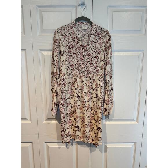 Knox Rose Boho Prairie Floral Print Peasant Babydoll Dress Oversized - Picture 6 of 8